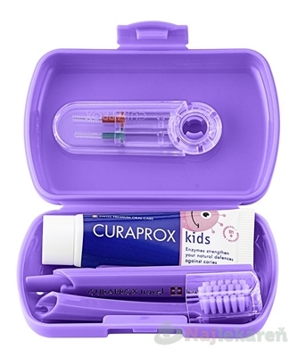 CURAPROX Kids Travel set cestovná sada FIALOVÁ kúpite na Najlekaren.eu