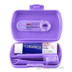 CURAPROX Kids Travel set cestovná sada FIALOVÁ