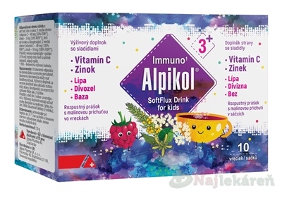 Alpikol SoftFlux Drink for Kids malinový prášok vo vrecúškach 10 ks