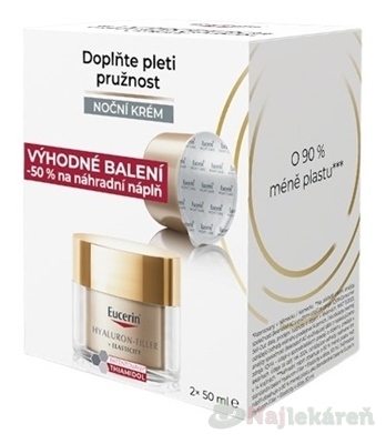 Eucerin HYALURON-FILLER+ELASTICITY Nočný krém 50ml + náhradná náplň