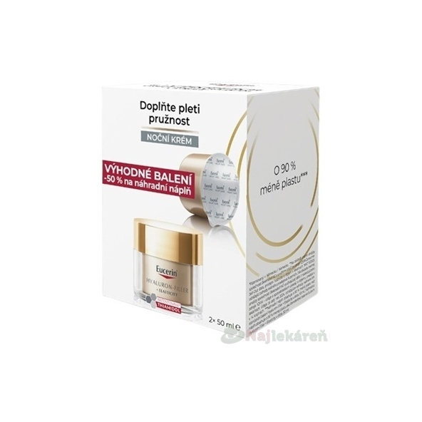 Eucerin HYALURON-FILLER+ELASTICITY Nočný krém 50ml + náhradná náplň