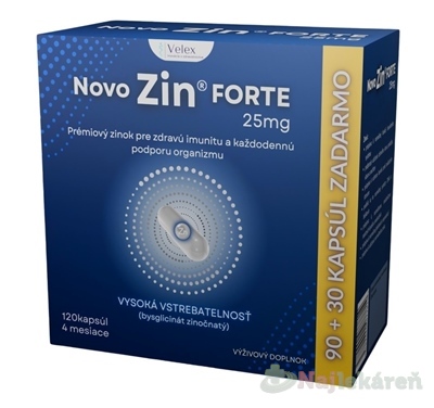 NOVO Zin FORTE 25 mg 120 kapsúl