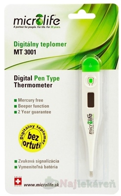 Microlife 60 sekundový základný teplomer MT 3001 zelený kúpite na Najlekaren.eu