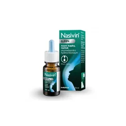 Nasivin kvapky 0,05 % proti nádche 10 ml