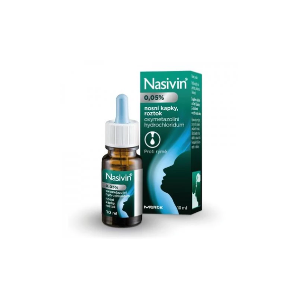 Nasivin kvapky 0,05 % proti nádche 10 ml