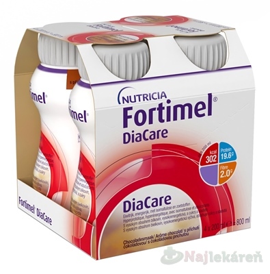 Fortimel DiaCare s čokoládovou príchuťou 4 x 200 ml
