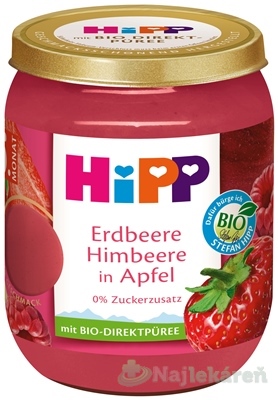 Hipp BIO SUPEROVOCIE jablko, jahody a maliny ovocný príkrm 160 g kúpite na Najlekaren.eu