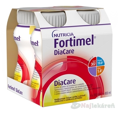 Fortimel DiaCare s vanilkovou príchuťou 4 x 200 ml