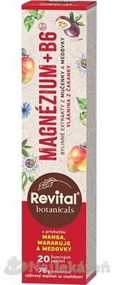 Revital Botanicals MAGNÉZIUM + B6 šumivé tablety 20 ks