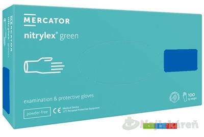 E-shop MERCATOR nitrylex green Nitrilové rukavice mentolové veľkosť L 100 ks