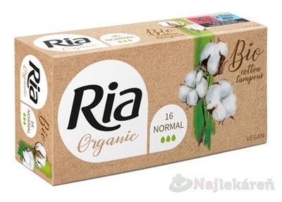 RIA Tampons Organic NORMAL hygienické tampóny 16 ks