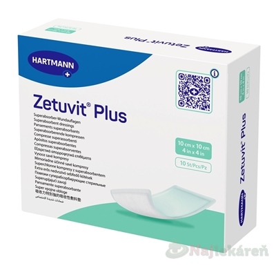 ZETUVIT Plus kompres nasiakavý sterilný 10x10 cm 10 ks kúpite na Najlekaren.eu