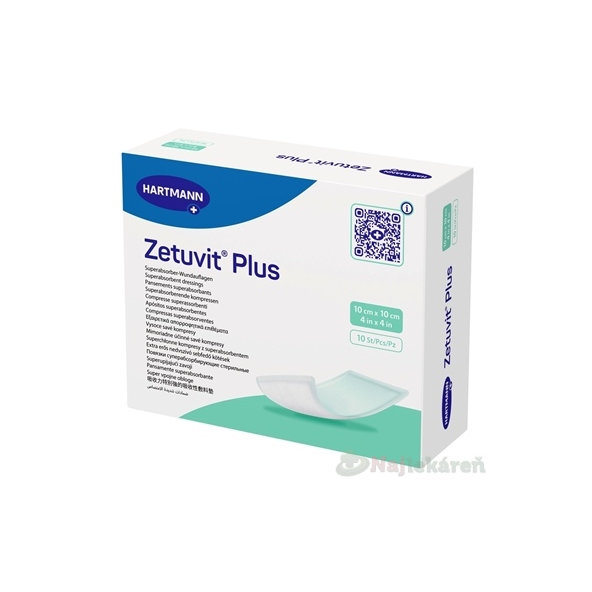 ZETUVIT Plus kompres nasiakavý sterilný 10x10 cm 10 ks