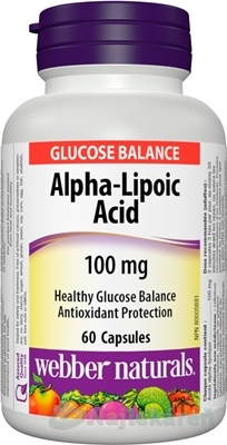 Webber Naturals Kyselina alfa-lipoová 100 mg 60 kapsúl