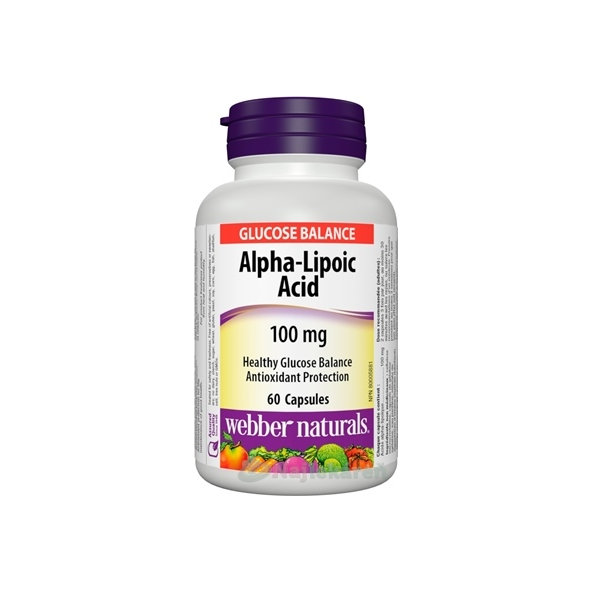 Webber Naturals Kyselina alfa-lipoová 100 mg 60 kapsúl