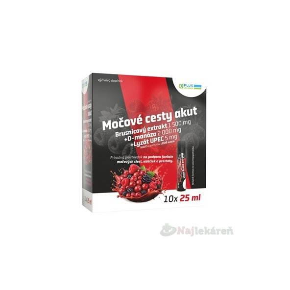 Plus lekáreň Močové cesty akut ampulky SHOTS lesné ovocie 10 x 25 ml