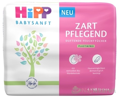 HiPP BABYSANFT ZART PFLEGEND Vlhčené obrúsky 4x48 ks