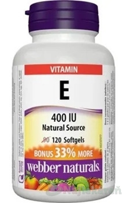 Webber Naturals Vitamín E 400 IU 120 kapsúl