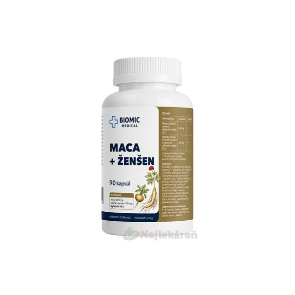 BIOMIC Maca A Ženšen 90 kapsúl