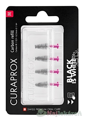 CURAPROX CPS Black Is White medzizubné kefky bez držiaka, veľkosť M 4 ks kúpite na Najlekaren.eu