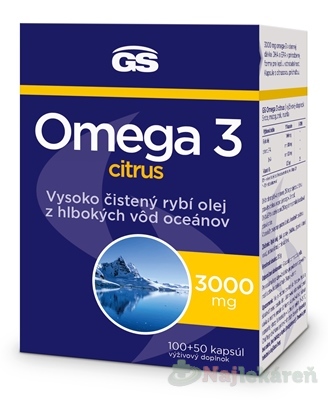 GS Omega 3 citrus 2023 100 + 50 kapsúl