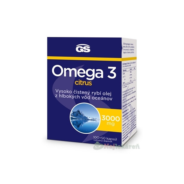 GS Omega 3 citrus 2023 100 + 50 kapsúl