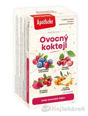 APOTHEKE PREMIER Ovocný koktejl zmes ovocných čajov 20 ks kúpite na Najlekaren.eu