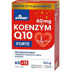 VITAR Koenzym Q10 FORTE 60 mg 60+15 kapsúl