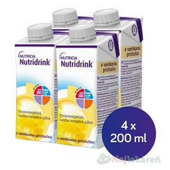 Nutridrink s vanilkovou príchuťou krabička 4 x 200 ml