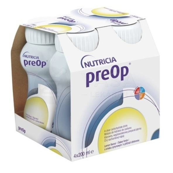 preOp sacharidový izotonický nápoj s citrónovou príchuťou 4x200ml