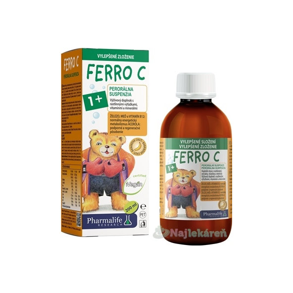 PHARMALIFE FERRO C 1+ banánová príchuť 200 ml