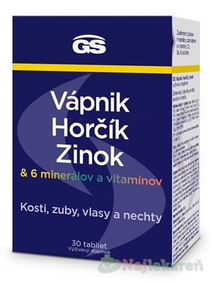 GS Vápnik Horčík Zinok 30 tabliet