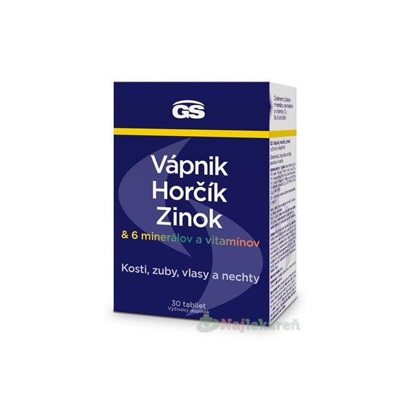 GS Vápnik Horčík Zinok 30 tabliet