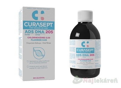 CURASEPT ADS DNA 205 ústna voda 0,05 % + fluorid 200 ml