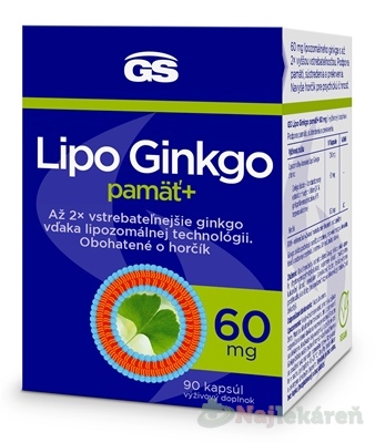 GS Lipo Ginkgo pamäť+ 60 mg 90 kapsúl