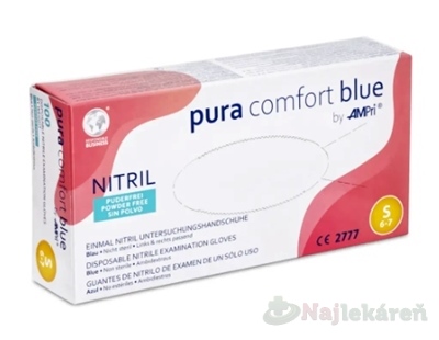 AMPri Pura Comfort Blue Nitrilové rukavice S modré 100 ks