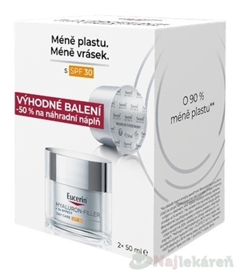 Eucerin HYALURON-FILLER +3xEFFECT Denný krém SPF30 50ml + náhradná náplň kúpite na Najlekaren.eu