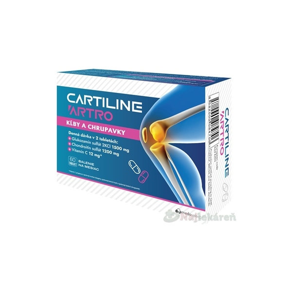 Cartiline Artro glukozamín a chondroitín 60 tabliet