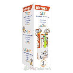 Elmex detská sada kefka + zubná pasta 50 ml + pohárik zadarmo