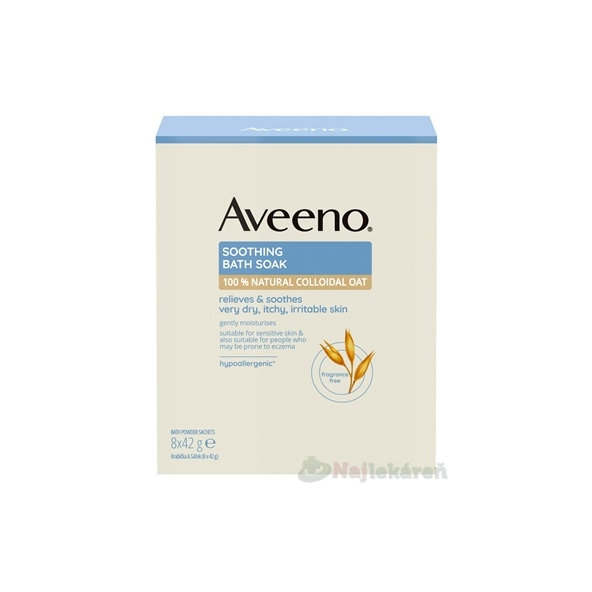Aveeno Soothing upokojujúci ovsený kúpeľ, vrecúška 8x42g