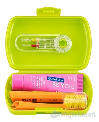 CURAPROX Travel set zelený dvojdržiak