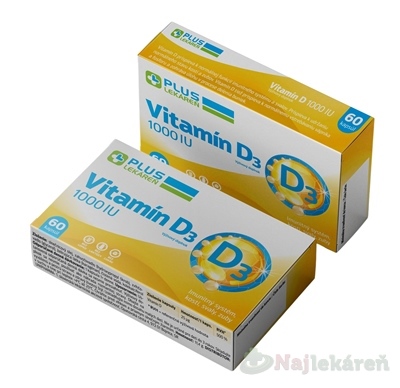 Plus Lekáreň Vitamín D3 1000 IU 60 kapsúl