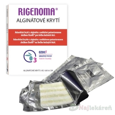 Rigenoma Alginátové krytie 10 × 10 cm 5 ks