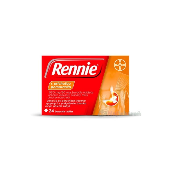 RENNIE pomaranč antacidum proti páleniu záhy 680g/80mg 24tbl