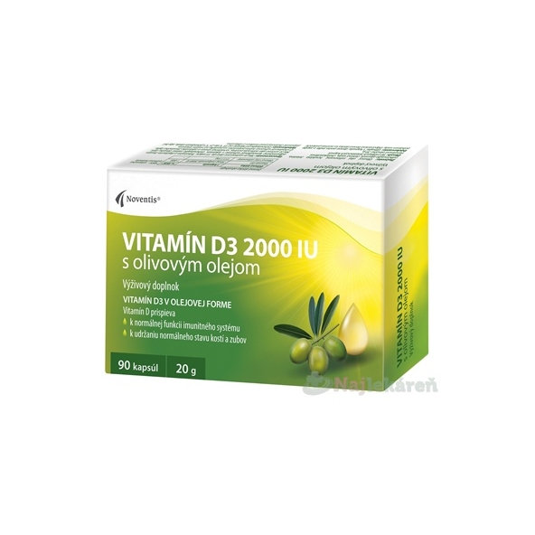 Noventis Vitamín D3 2000 IU s olivovým olejom 90 kapsúl
