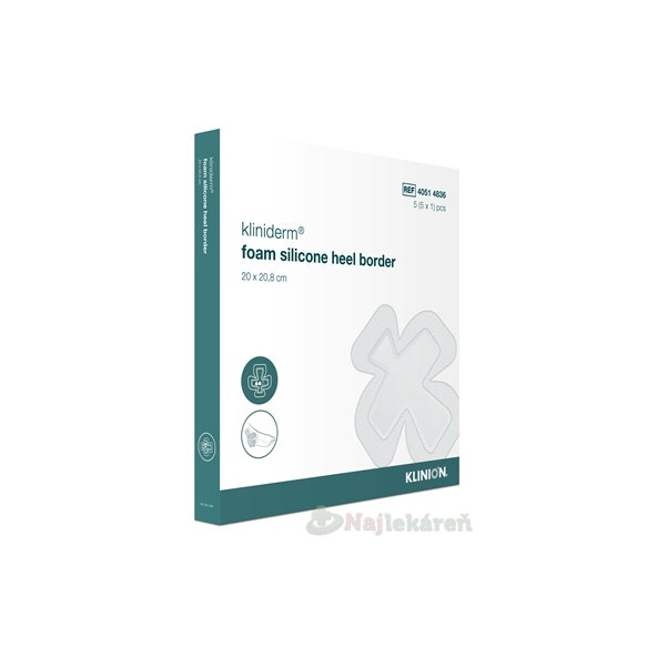 Kliniderm foam silicon border krytie penové 20x20,8cm 5ks