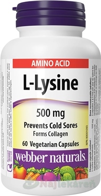 Webber Naturals L-Lysine 500 mg 60 kapsúl