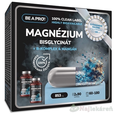 BE A PRO! Magnézium Bisglycinát dvojbalenie 2x90 kapsúl