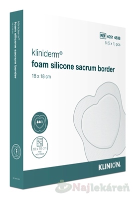 E-shop Kliniderm foam silicon border krytie penové 18x18cm 5ks