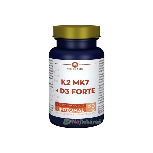 Pharma Activ Lipozomal K2 MK7 + D3 FORTE 120 kapsúl